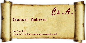 Csobai Ambrus névjegykártya